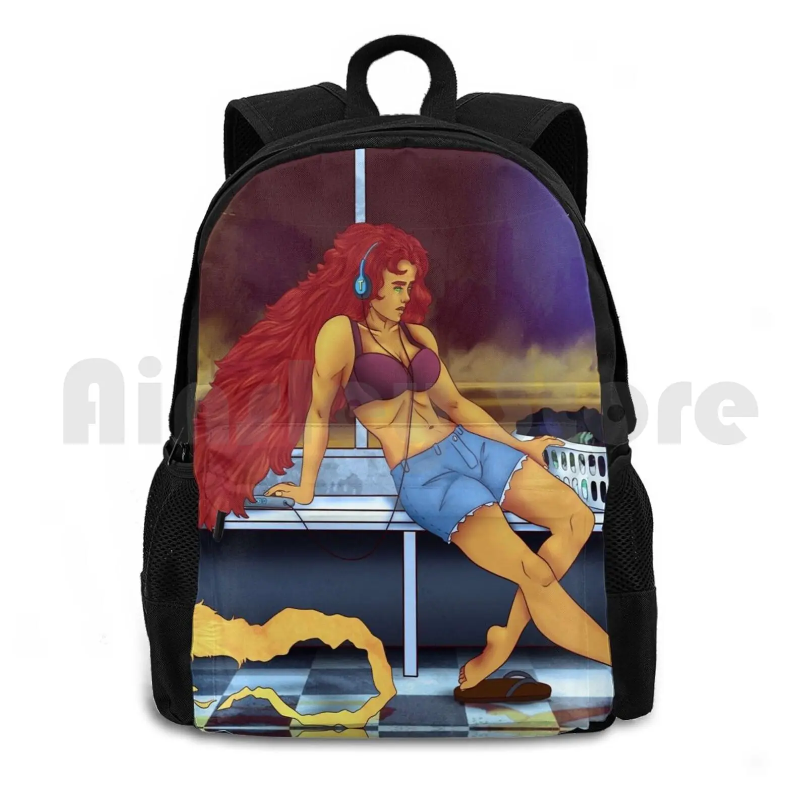 

Starfire Doing Laundry Outdoor Hiking Backpack Riding Climbing Sports Superhero Fanart Kory