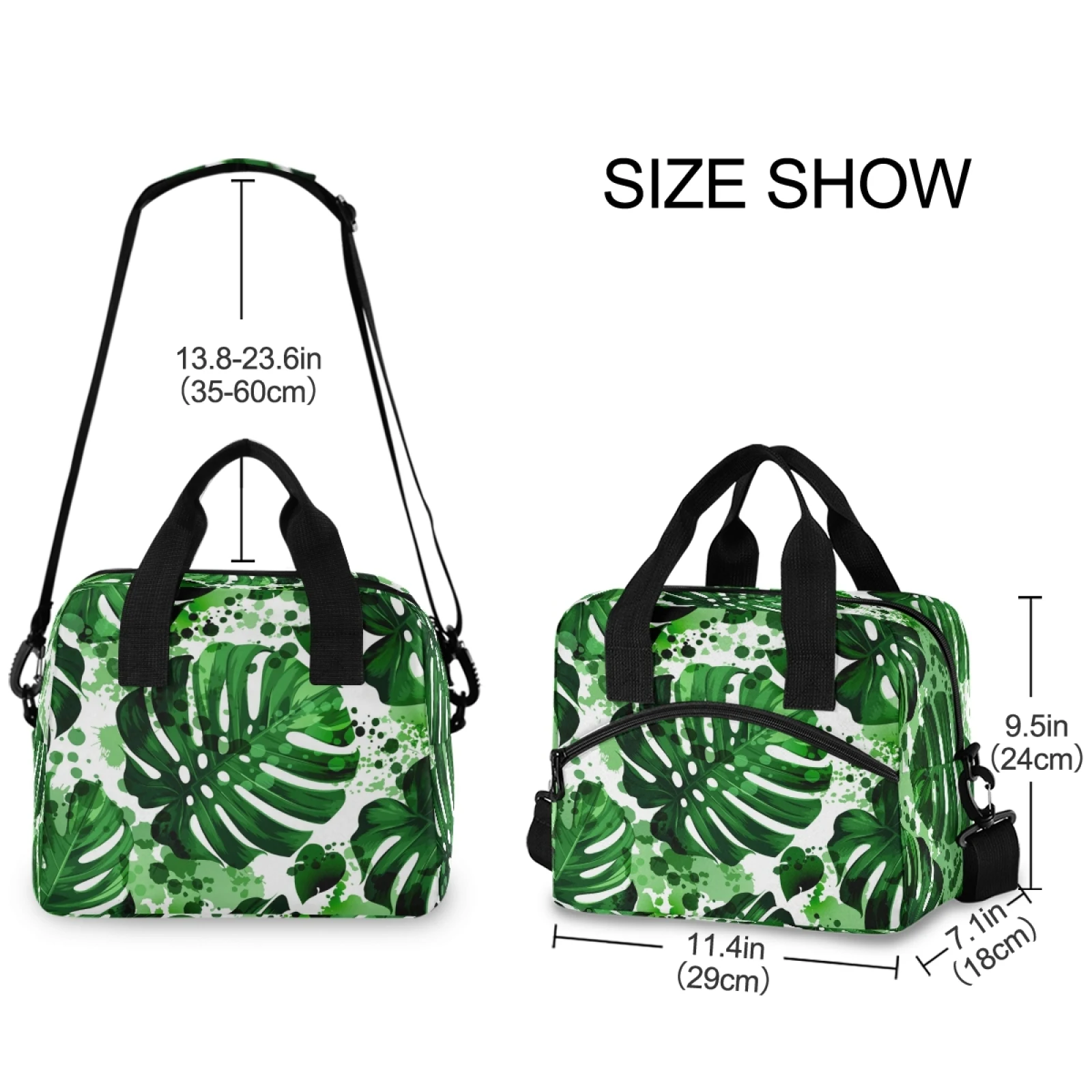 Fashion Lunch Bag Tropical Palm Leaves Print Multicolor Cooler Bags Women Hand Pack Thermal Breakfast Box Portable Picnic Travel