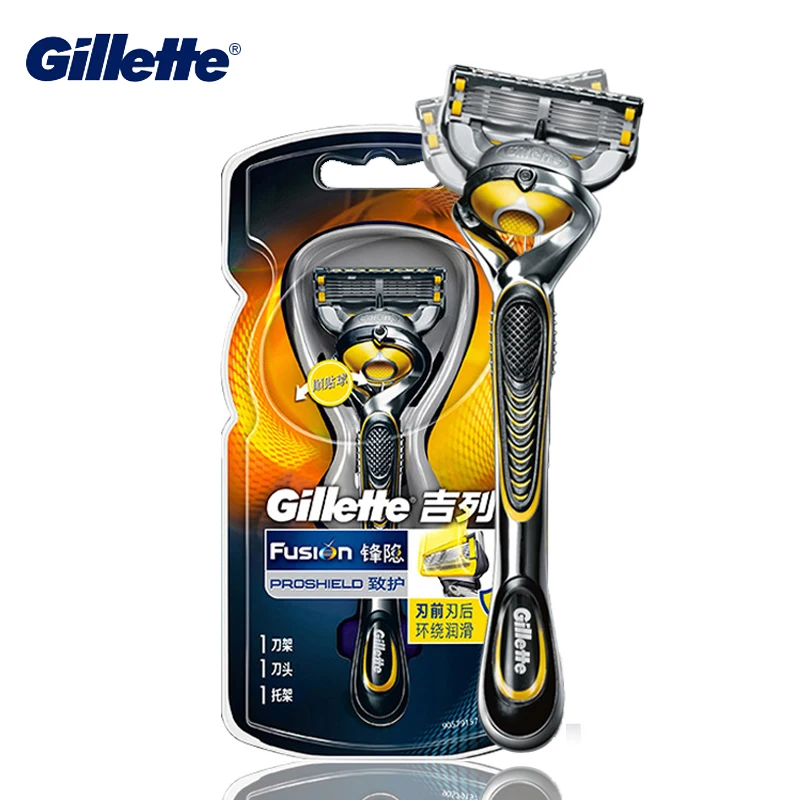 ماكينة حلاقة الذقن Gillette Fusion Proshield ماكينة حلاقة الذقن القابلة للغسل ماكينة حلاقة حقيقية جديدة للرجال العناية بالوجه 1 حامل 1 رأس
