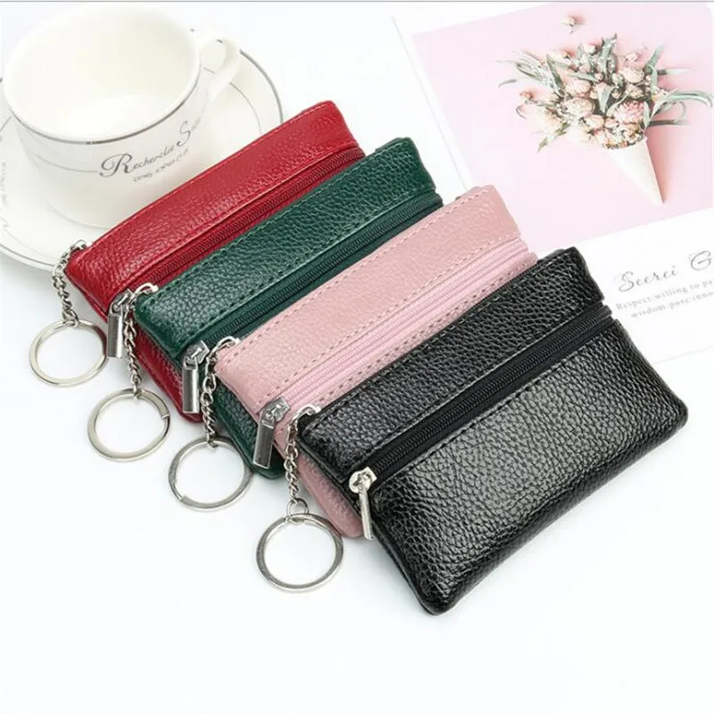 PU Leather Coin Purses Women's Small Change Money Bags Pocket Wallets Key Holder Case Mini Functional Pouch Zipper Card Wallet