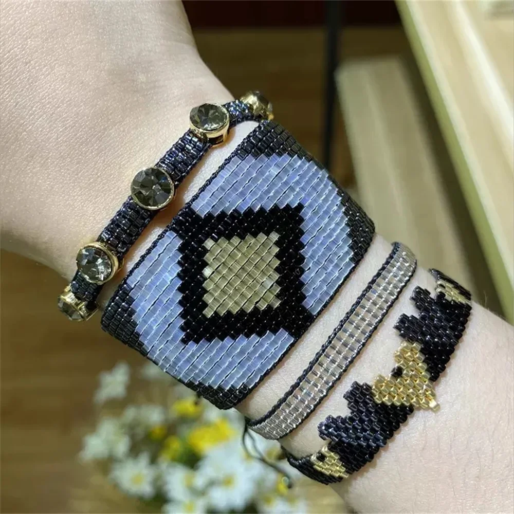 ZHONGVI Star Bracelets For Women Pulseras Mujer Trendy Bead Jewelry 2021 Black Jewellery Miyuki Bracelet Gift For The New Year