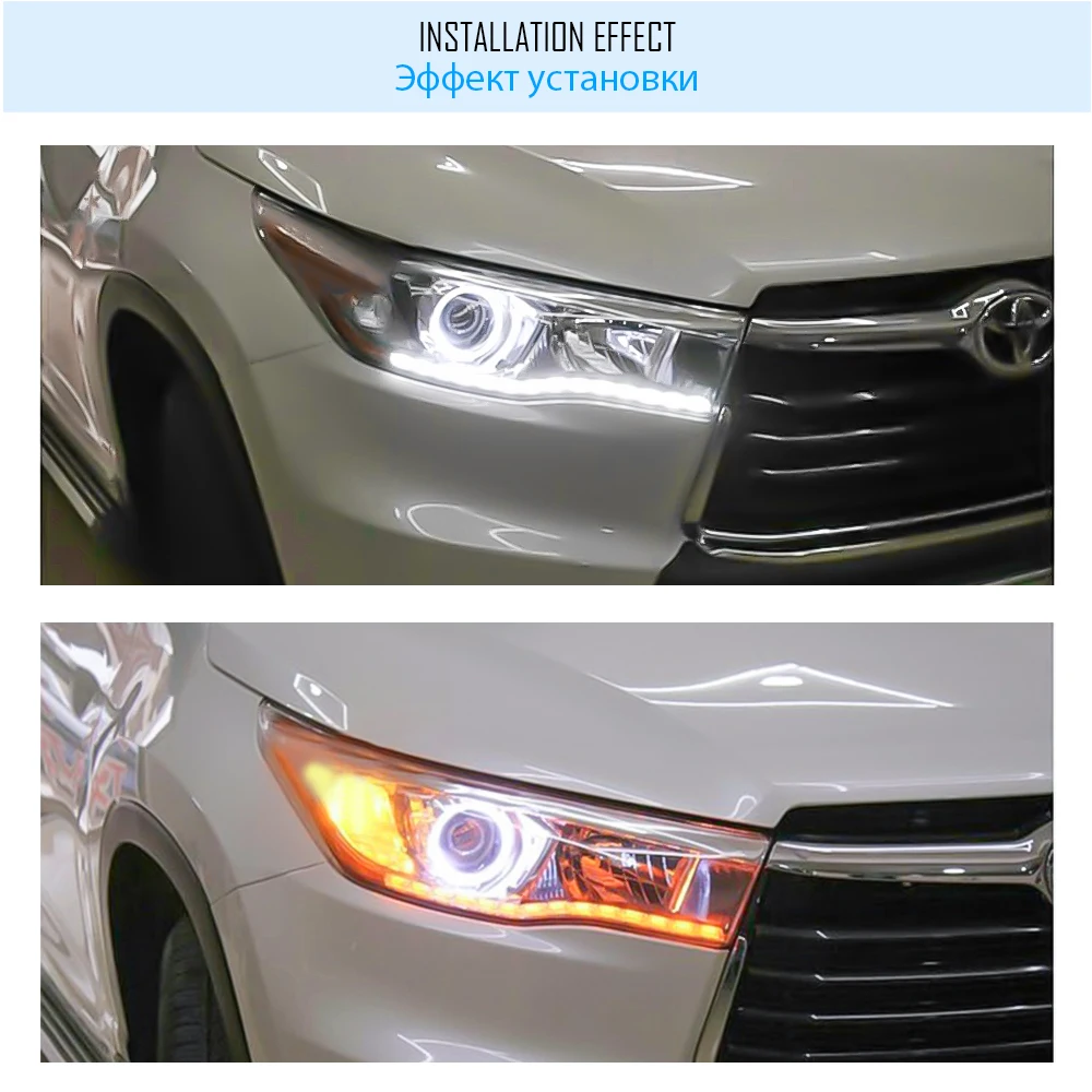 TAOCHIS 12v Slim Rgb DRL Lighting for Car Headlight Retrofit Accessories With Yellow Turn Signal Light Daytime Running Lamps