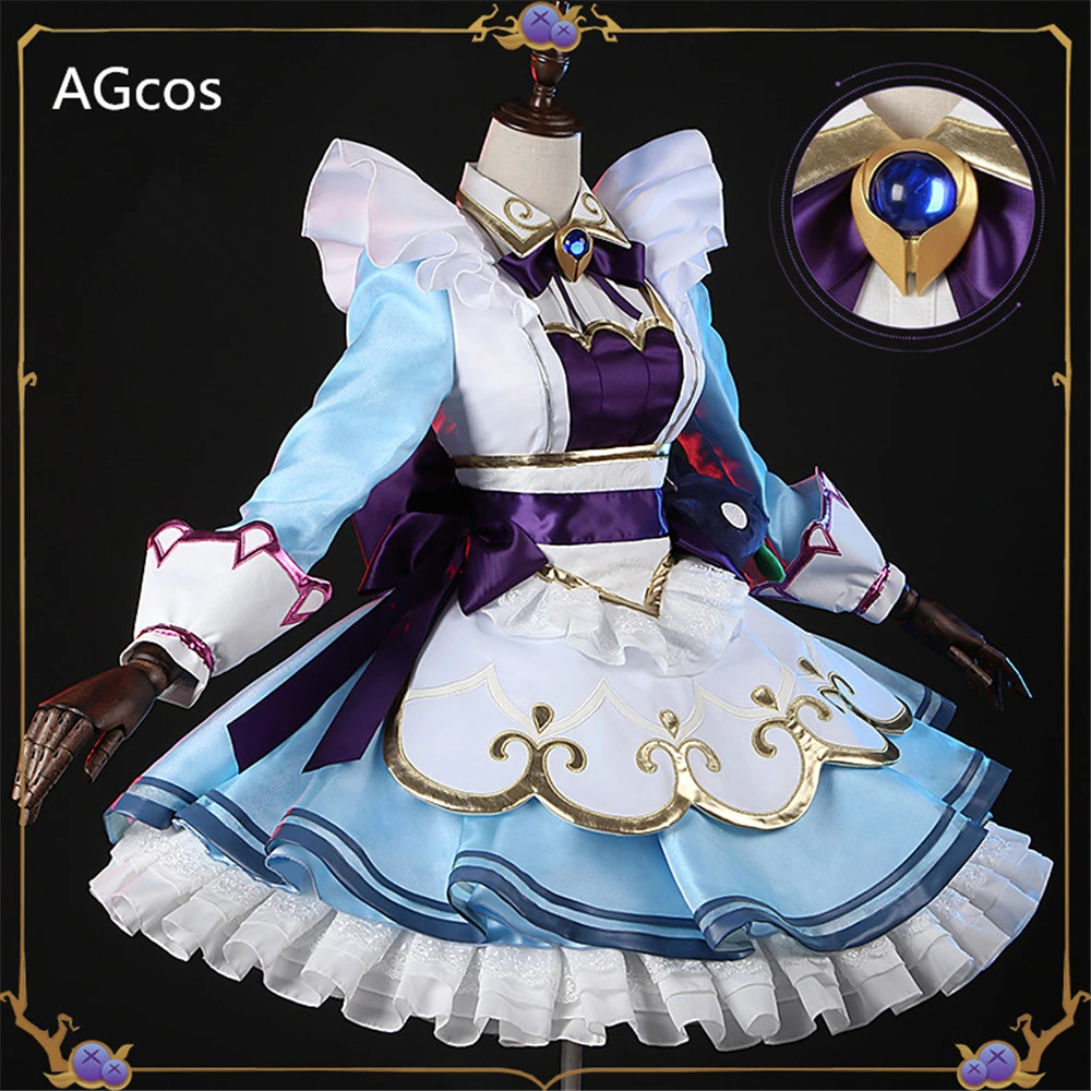 

AGCOS LOL Coffee Sweetheart Gwen Cosplay Costume Game Cwen Lovely Lolita Dress