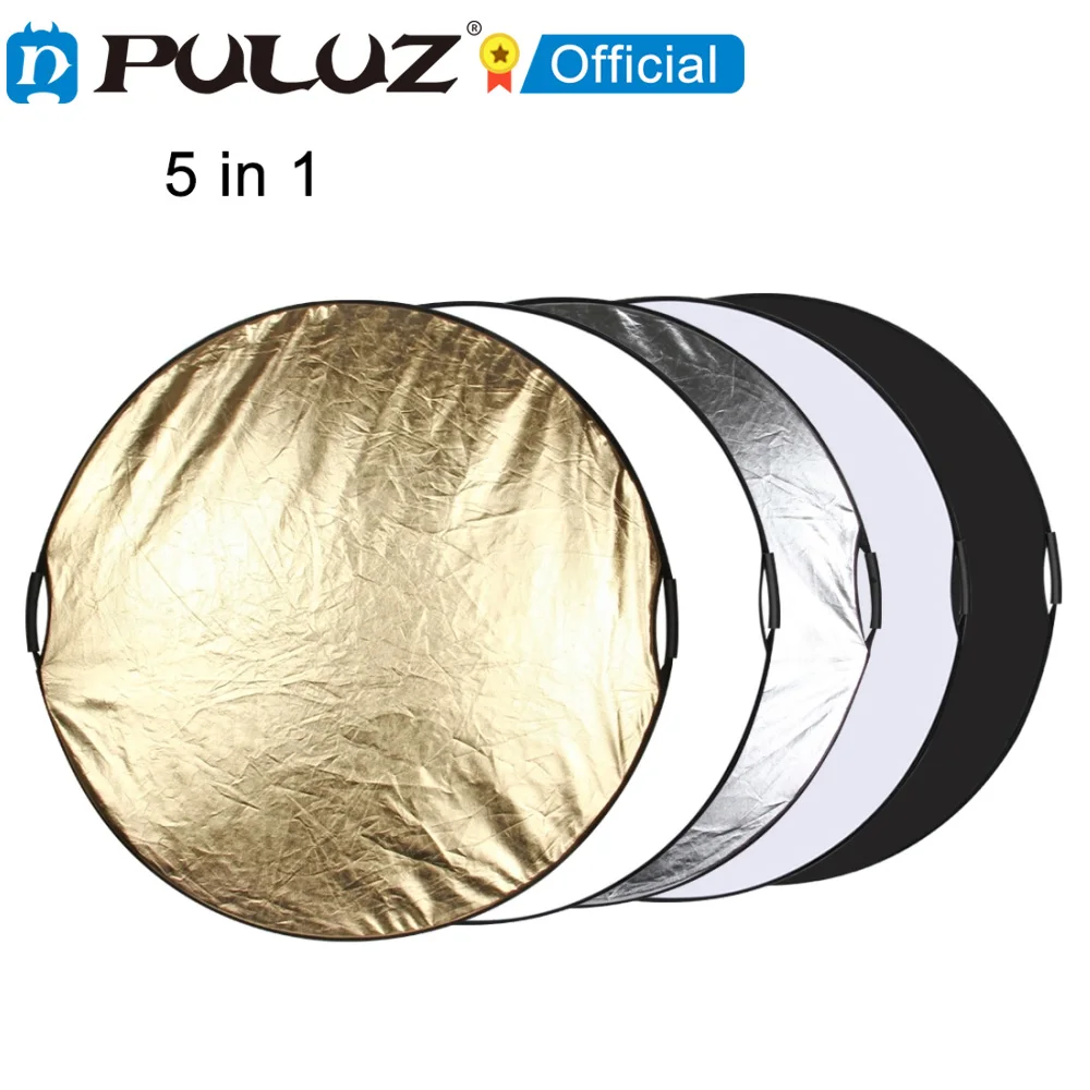 PULUZ Light Reflector 5 in 1 Studio Photography Lighting Reflector Handhold Collapsible Photo Disc Light Reflector