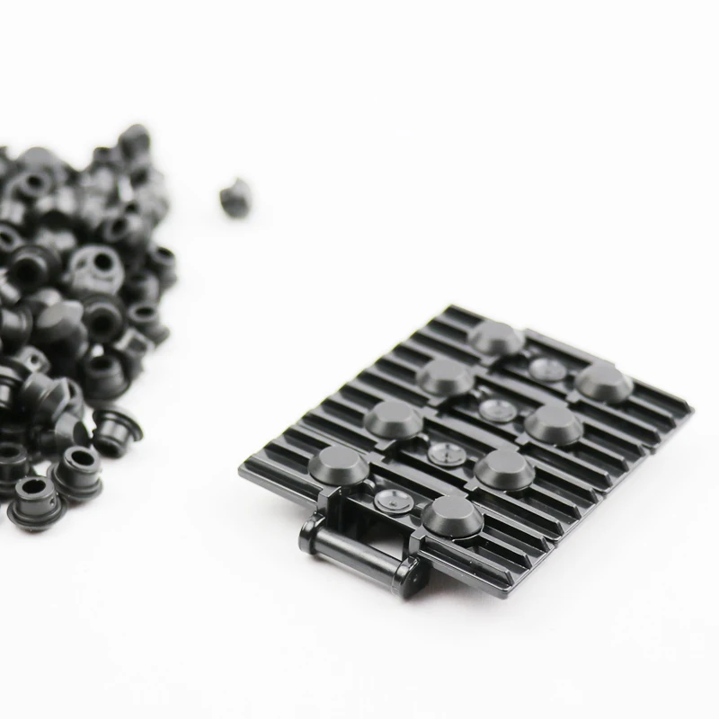 100pcs MOC Bricks Building Block Parts Rubber Technical Tread Attachment 24375 Track Chain Grip Compatible with 88323 57518