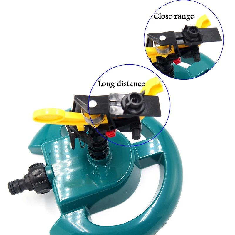 Adjustable Garden Lawn Irrigation Double Outlet Rocker Nozzle With Support 360 Degrees Rotary Jet Nozzle Garden Farm Sprinklers