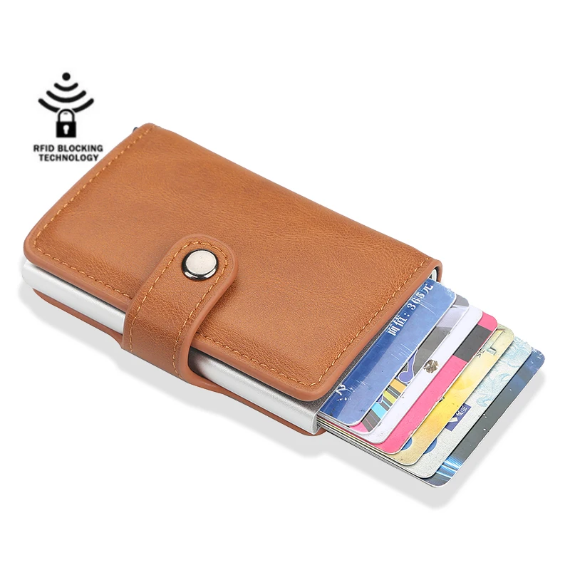 2024 New Card Holder Rfid Automatic Bomb Card Bank Card Holder Metal Aluminum Shell Anti-magnetic Card Holder