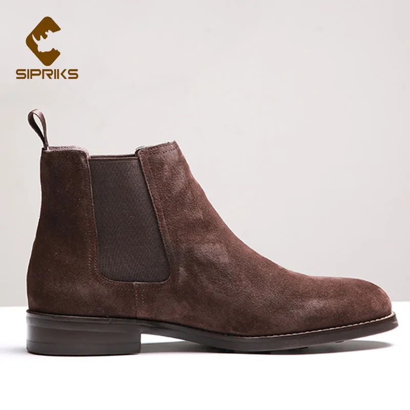 Sipriks Men Shoes Vintage Classic Male Quality Leather Ankle Boots Big Size 44 Autumn Genuine Leather Chelsea Boots Sneakers X11