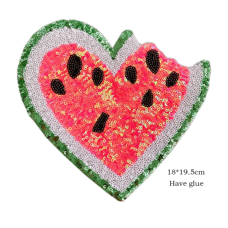 Wholesale Patches Sequins Watermelon BadgeS Embroidery Patch Clothing Accessories Sewing Supplies Iron on patches