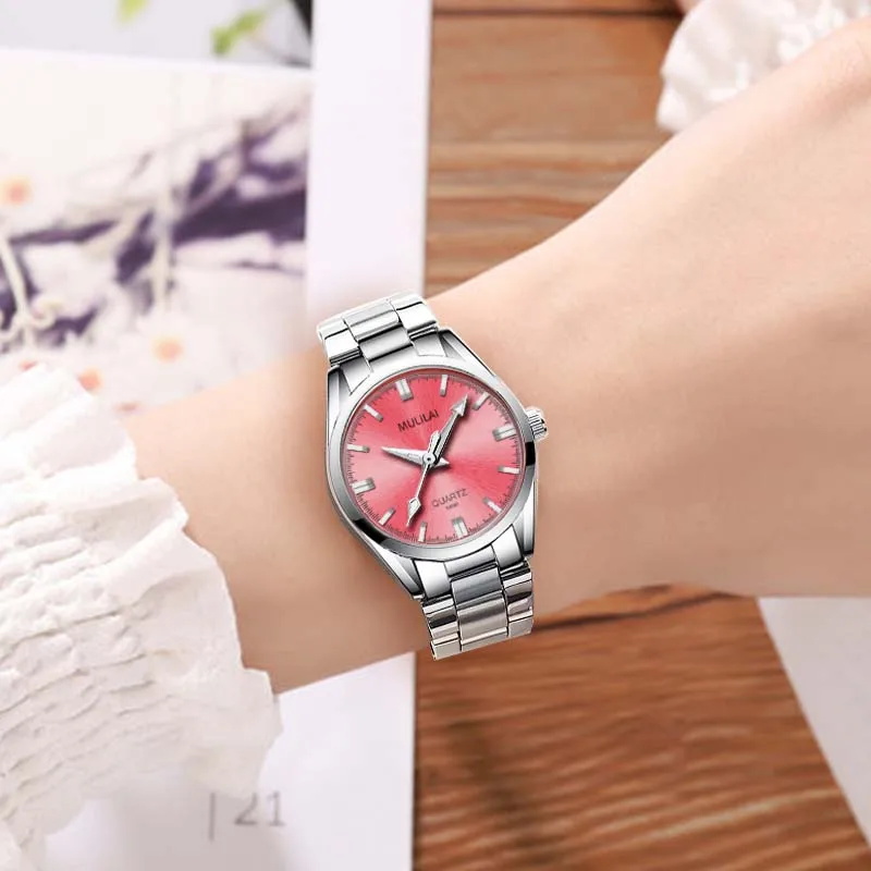 Women\'s Stainless Steel Small Watch Luxury Brand Quartz Ladies Dress Silver Blue Watch For Women Casual Waterproof Wristwatches