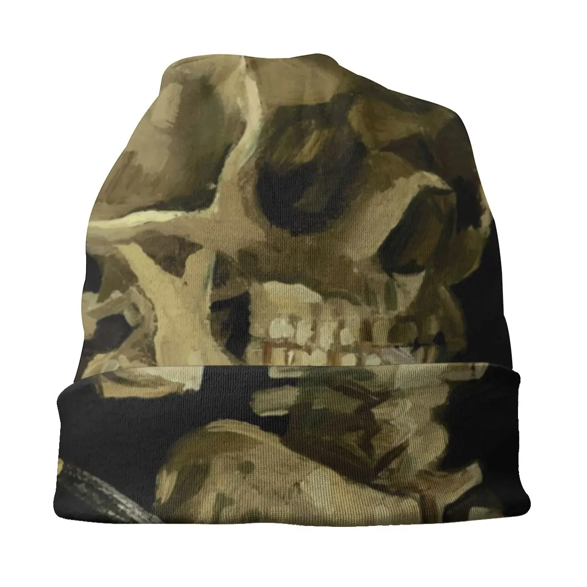 Custom Van Gogh Skeleton Beanies Caps Men Women Unisex Fashion Winter Warm Knitting Hat Adult Vincent Oil Painting Bonnet Hats