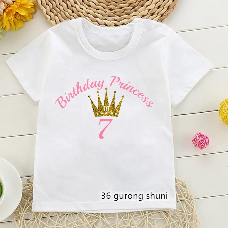 T-shirt for boys/gilrs 4-14yeas birthday graphic print kids birthday clothing top summer  tshirt high quality short sleeve tops