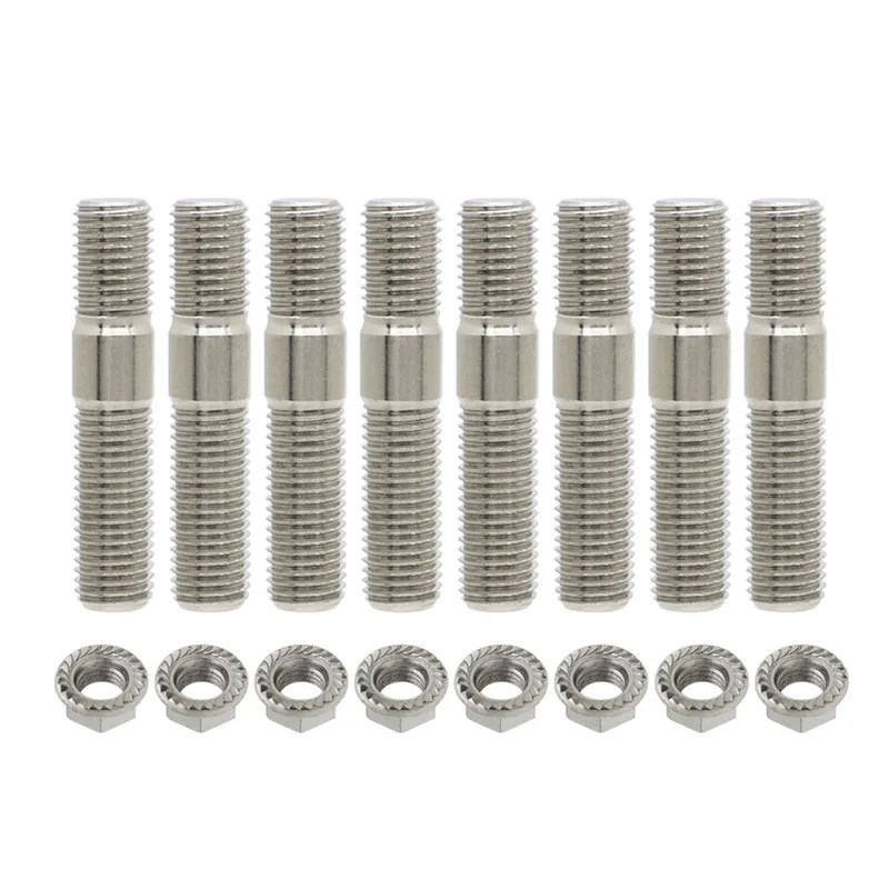 4 / 8 / 12 Pcs Inlet Exhaust Manifold Studs & Nuts Steel M10-1.25 for Toyota Nissan &Honda 48mm