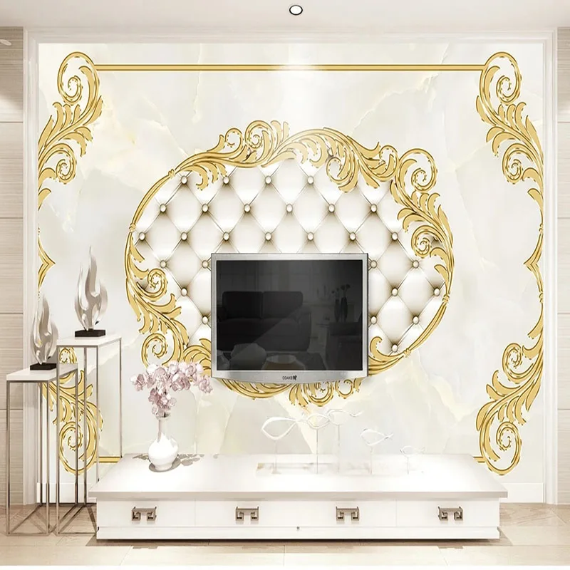 

Custom Any Size Wallpaper 3D Pattern White Marble TV Background Wall Mural Living Room Sofa Sticker Home Décor Papel De Parede