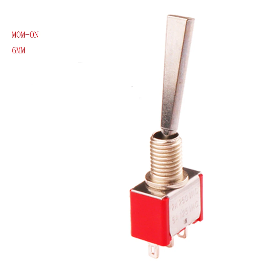 Touch Switch 5PC/ Lot Momentary Long Flat Handle 3 Pin (ON)-MOM Return Automatically CQC Silver Point New Toggle Switch 6A125V