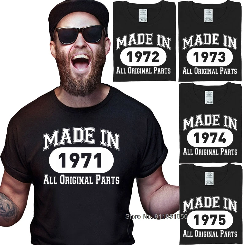 Meaningful Unique Retro Men's T Shirt 46 47 48 49 50 Years Old Anniversary Gift 1971 1972 1973 1974 1975 Birth Graphic T Shirt