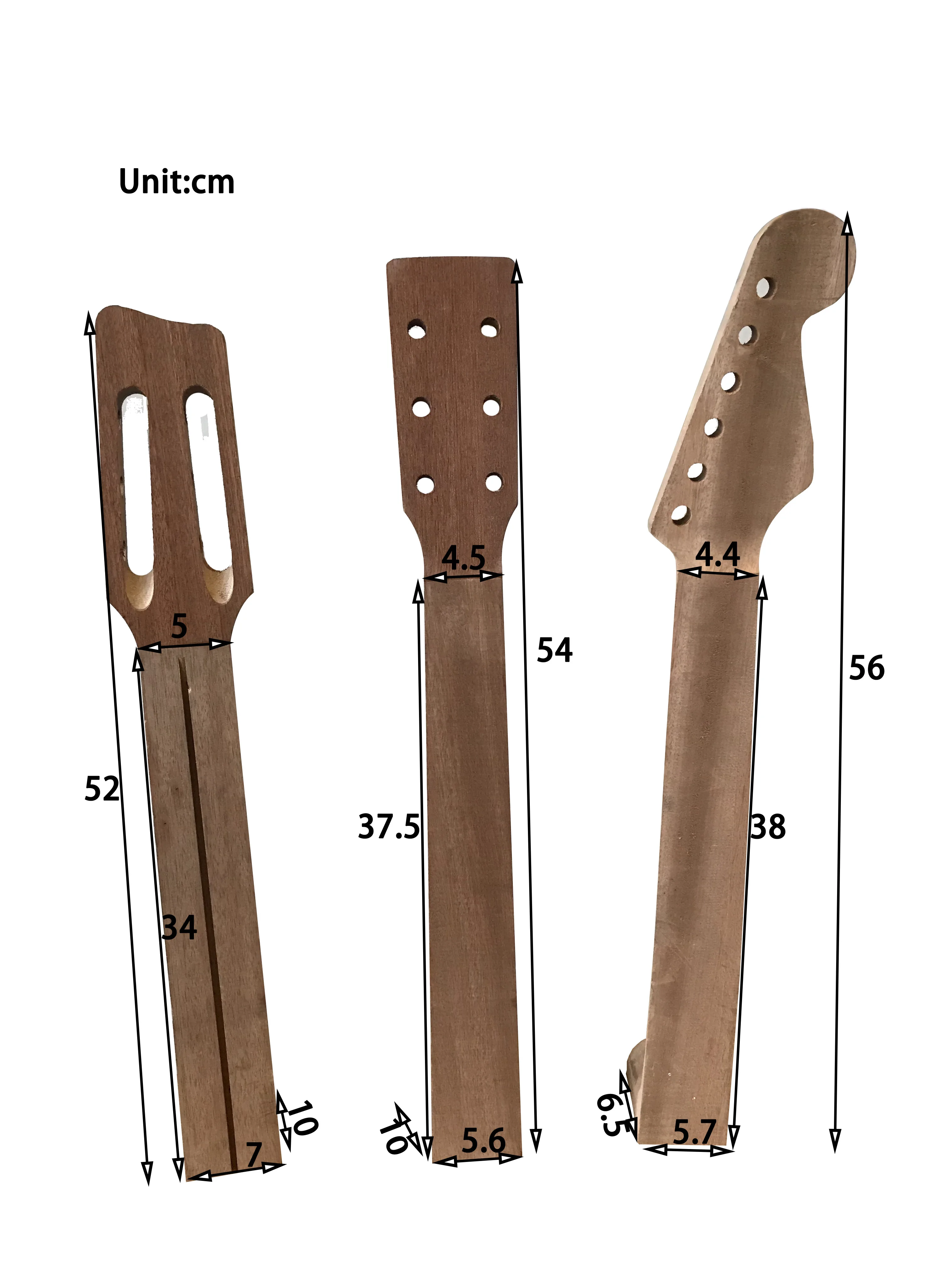 Mahogany Maple Acoustic Guitar Neck Headstock, Unfinished DIY Parts, Classical Guitar Replacement, High Quality, 1 Pc