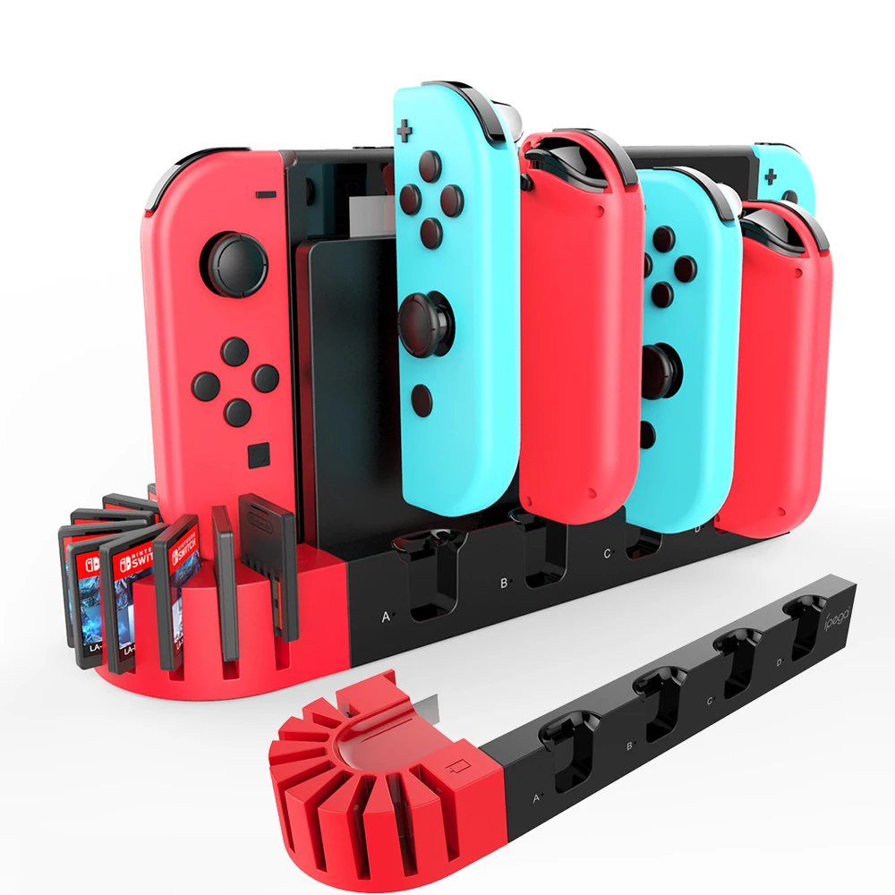 

Зарядное устройство для Nintendo Switch, 4 порта, контроллер джойстика, зарядная док-станция для геймпада NS, переключатель OLED, зарядное устройство с 9 слотами для игр