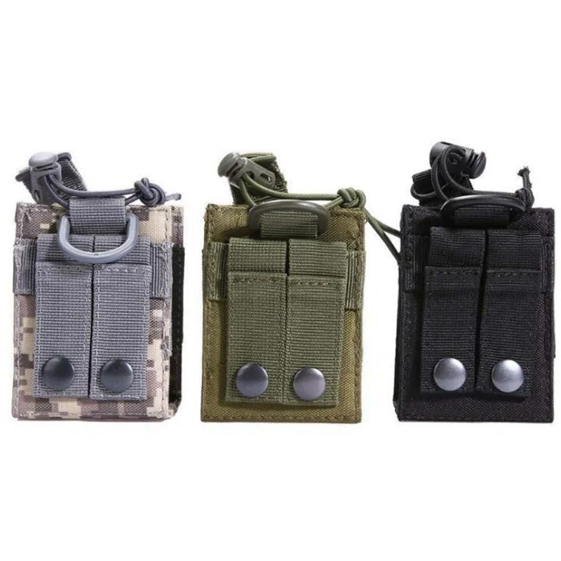 Airsoft Molle tático Walkie Talkie Bag, tampa do suporte, fivela de liberação rápida, acampamento ao ar livre, caça e tiro