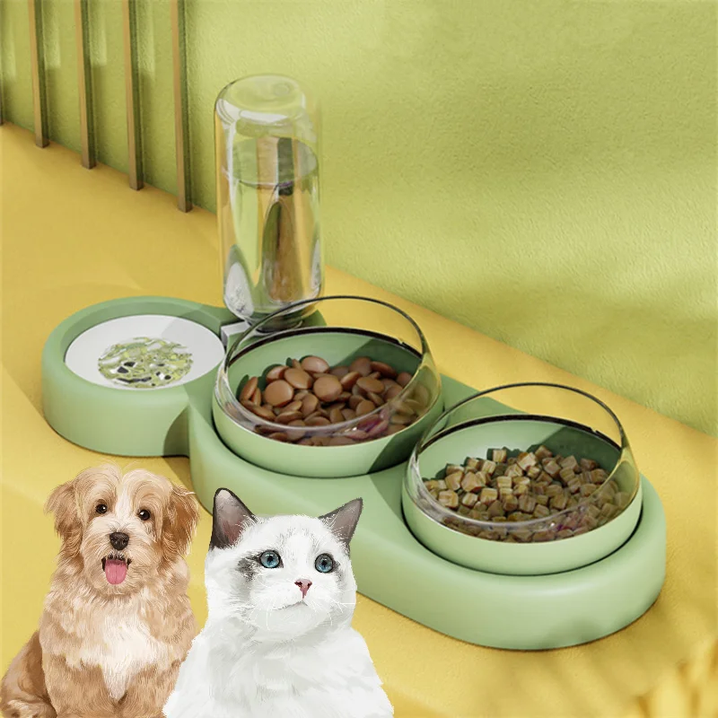 

Durable Health Automatic Feeder Dog Cat Food Bowl Dispenser Cat Feeder Food Bowls Drinking Raised Stand Dish Bowls For Cats Dog