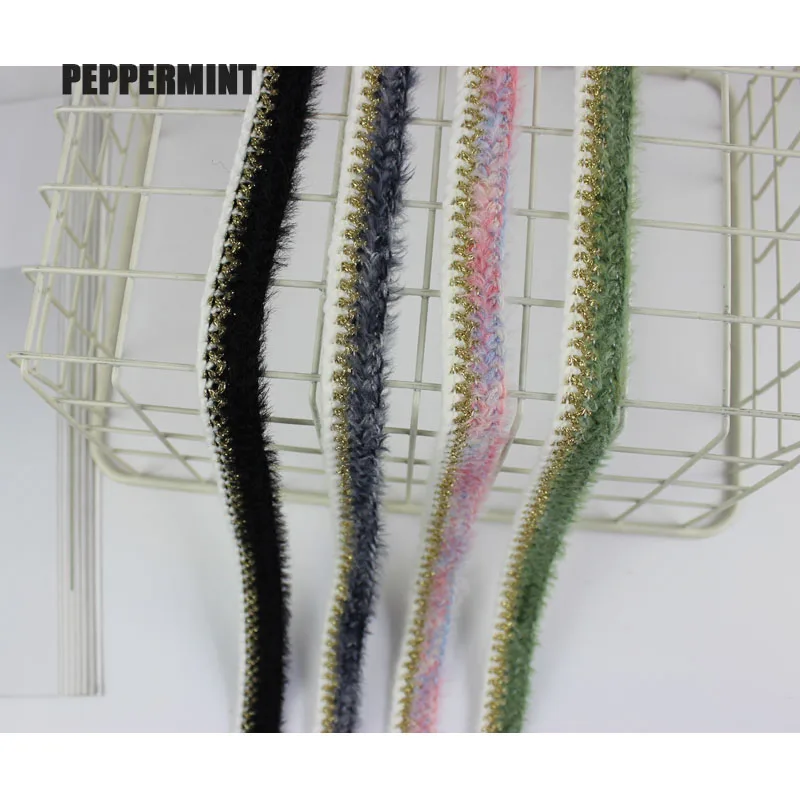 1 Yard Furry Woven Trim Soft Golden Braid Webbing Jacquard Rope  Jacket Lace Sewing Accessory for Garment DIY vintage