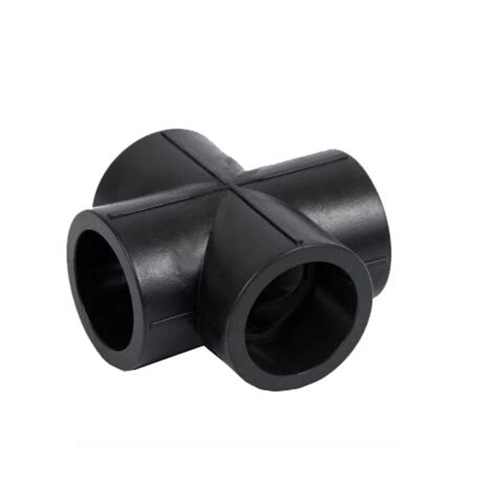 PE Four-way Socket Hot-melt Positive Four-way 20 25 32 40 50 63 Reducer Black Water Pipe Fittings