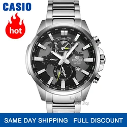 Casio Edifice reloj hombres explosión marca de fábrica superior situado a nuevo cuarzo reloj 100m resistente al agua los hombres ver deporte militar muñeca relojes reloj Dual Dial mundial tiempo luminoso relogio reloj