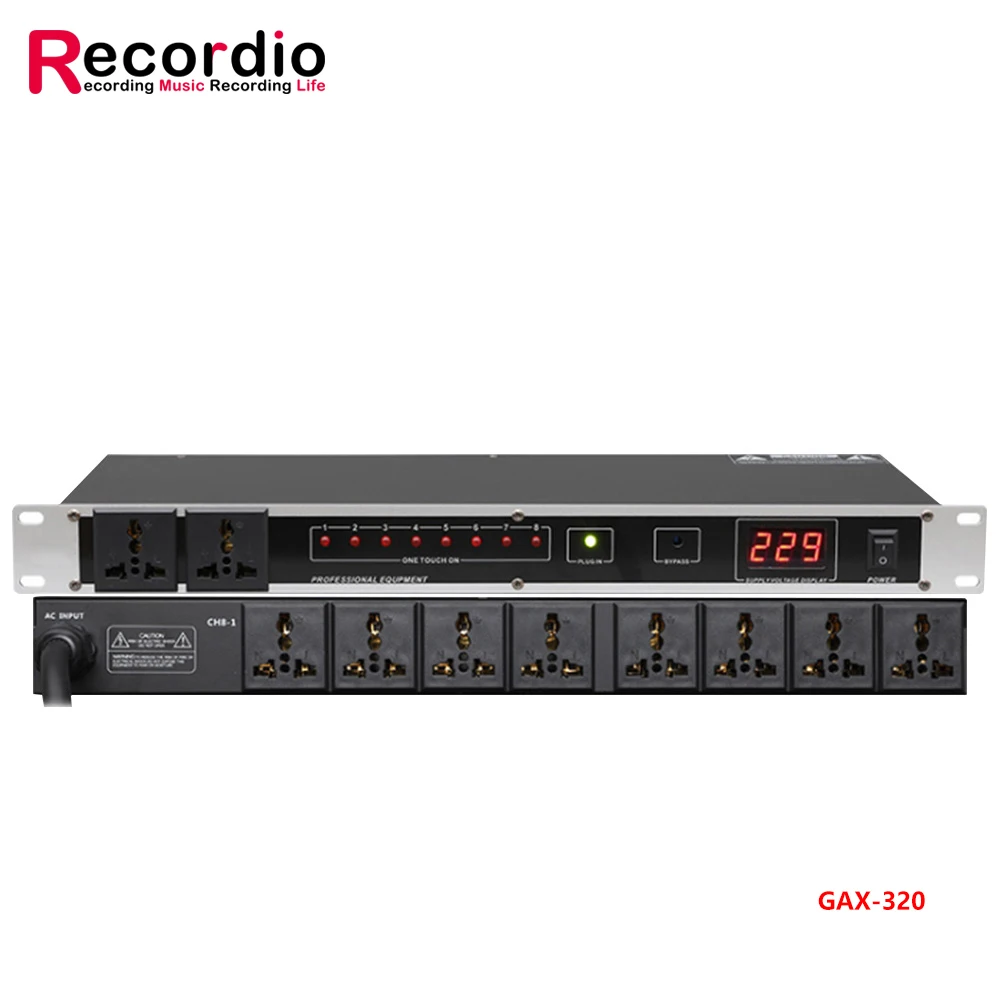 Controlador de gestión de pedidos de enchufe secuenciador de potencia de 8/10 vías para escenario profesional GAX-DB04 para equipos de dj