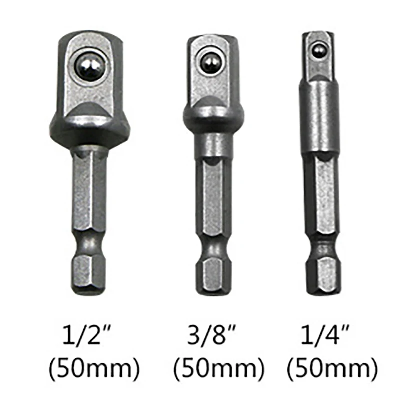 3Pcs Socket Adapter Drill BIts Set Hex Shank 1/4