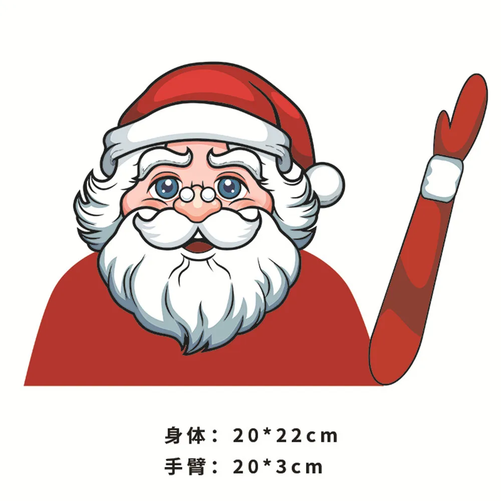 1PC Merry Christmas Car Window Wiper Sticker Santa Claus Snowman Decorations Decal for Xmas Gifts Happy New Year 2020 2021