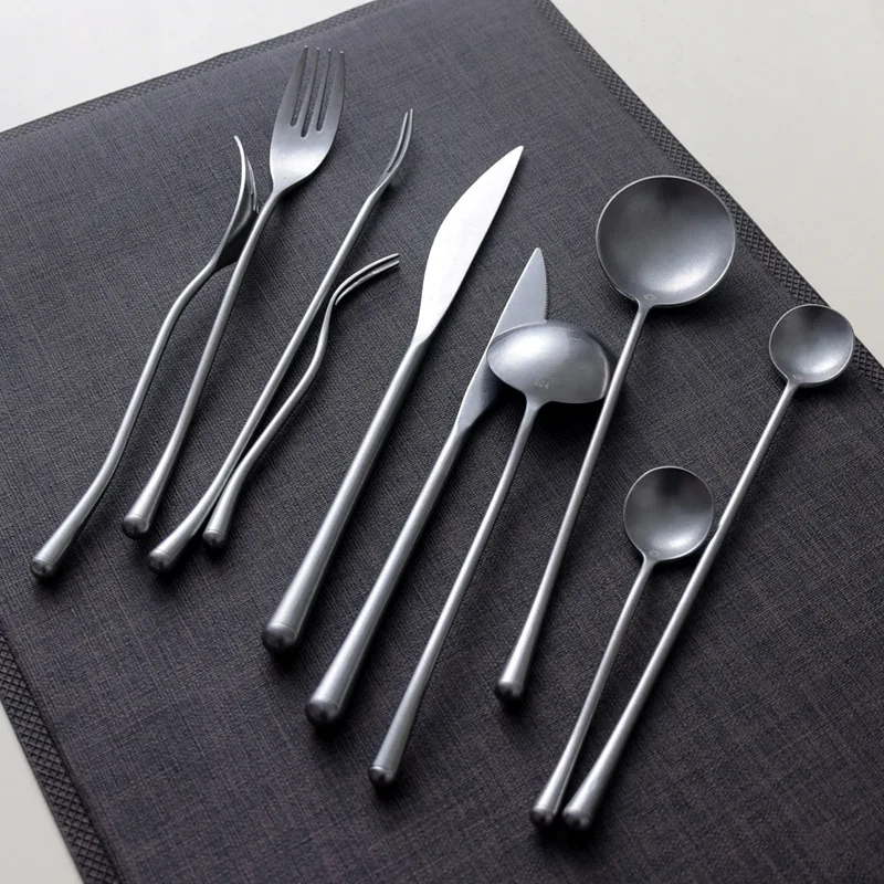 304 Stainless Steel Western Tableware Set Japanese Main Meal Knife Fork Spoon Restaurant Household Fruit Fork Tea spoon