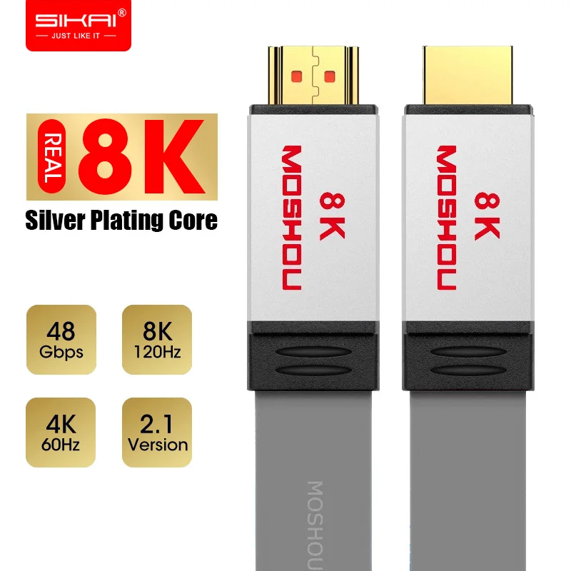 

MOSHOU HDMI-compatible Cables 2.1 amplifier UHD 8K 60Hz Dynamic HDR 4:4:4 4K120Hz 48Gps HDCP2.2 with ARC Audio Video 1M 1.5M 2M