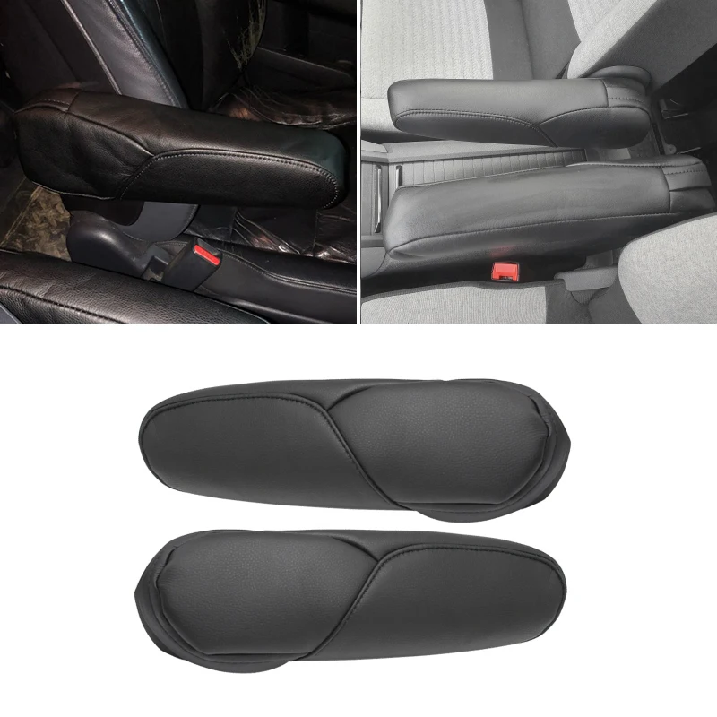 2pcs Black PU Leather with Sponge Armrest Cover For Honda CRV CR-V 2007 2008 2009 Interior Side Seat Armrest Handle Cover Trim