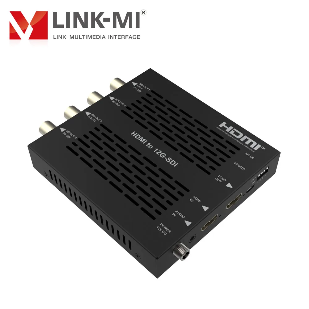 LINK-MI HDMI to 12G-SDI Converter support 4K2K@60Hz and LPCM audio, HDMI 2.0b, HDCP 2.2, 18Gbps HDMI to SDI Converter