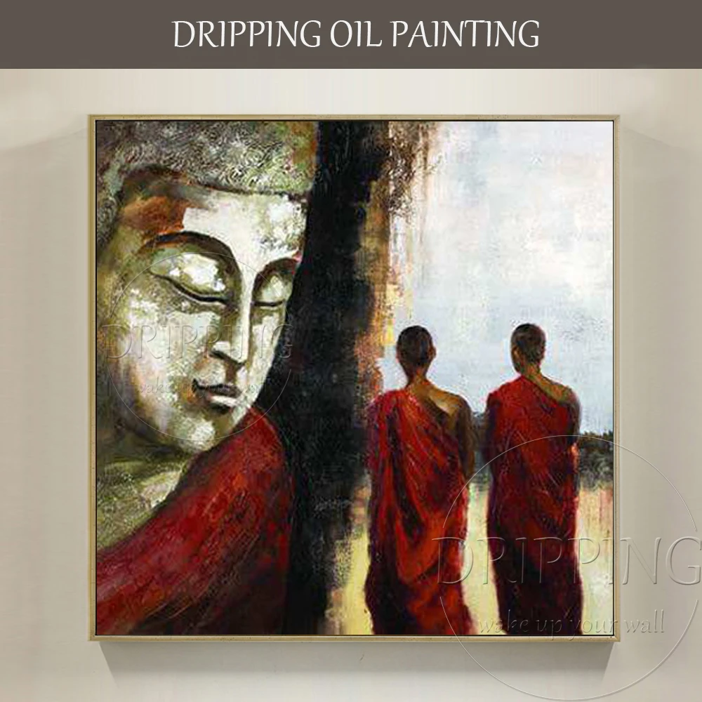 

Cheap Price High Quality Hand-painted Buddha and Buddhist Monk Oil Painting on Canvas Special Art Buddha Portrait Oil Painting