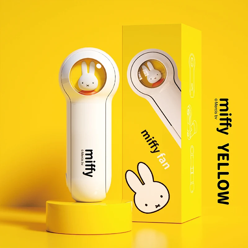 MIPOW e Miffy Handheld Ventilador Portátil Dobrável, Mini Ventilador, Carregamento USB, Power Bank, Pocket Fan, Multi Função, Desktop