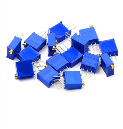 10valuesX5pcs=50pcs 3296W Multiturn Trimmer Potentiometer Kit 3296 Variable Resistor 500R 1K 2K 5K 10K 20K 50K 100K 200K 1M +Box