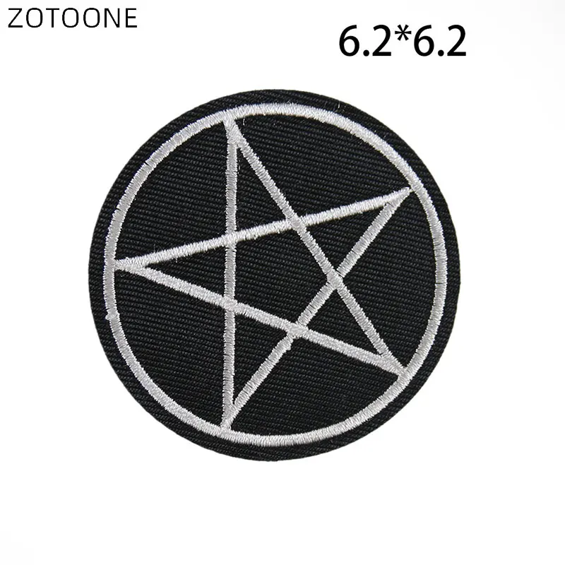 ZOTOONE prasowanie łaty hafty na T-shirt Pentagram żelazko na paski aplikacje DIY naszywki na ubrania odzież okrągłe odznaki D