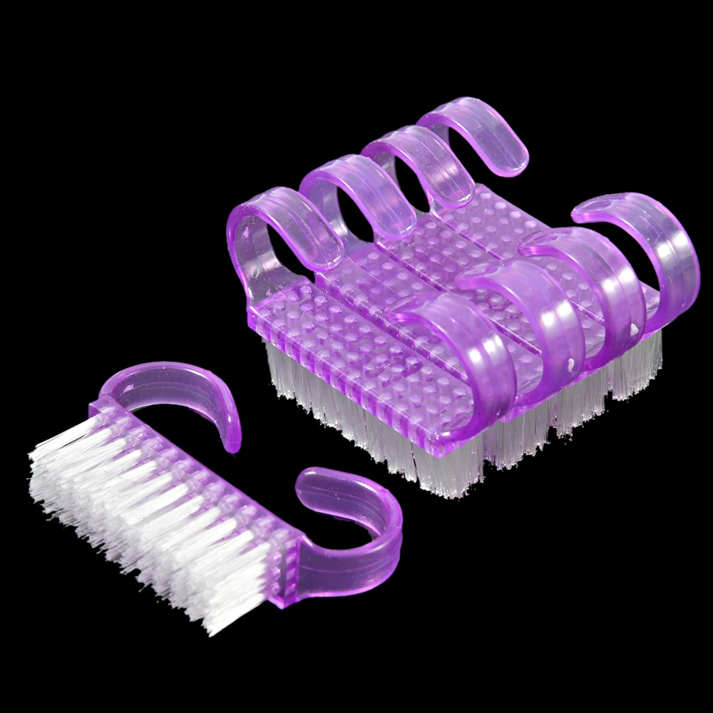 20 Pcs/Lot Acrylic Nail Brush 4 Color Nail Art Manicure Pedicure Soft Remove Dust Plastic Cleaning Nail Brush Set