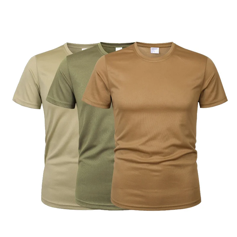 T-shirt de course DulFitness pour homme, manches courtes, séchage rapide, Rashguard militaire sportif, décontracté, 3 pièces, 2 pièces