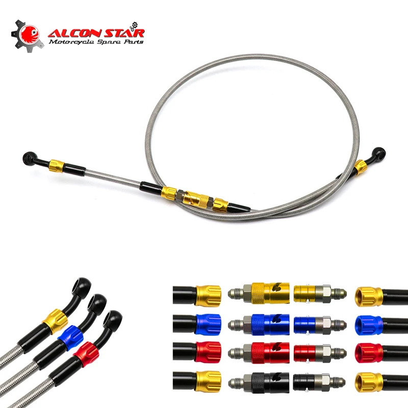 Alconstar-800mm to 1200mm Motorcycle AN3 Brake Caliper Quick Removal Cover Tubing Disassembly Replace Brake Line Connector