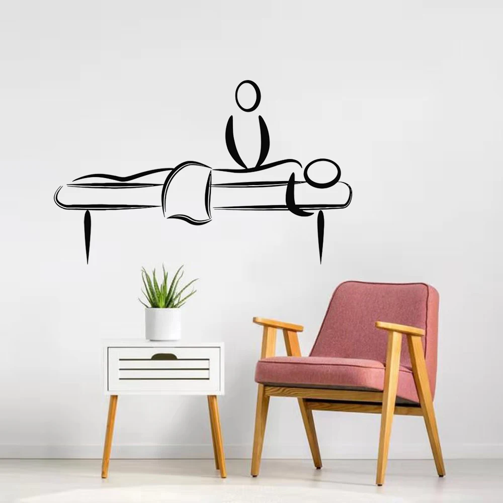 Wall Art Sticker Massage Room Decoration Beauty Women Relax Sticker Vinyl Removeable Poster Modern Fashion Mural CL07