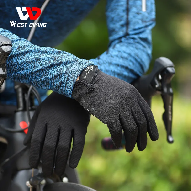 WEST BIKING Bicycle Gloves Breathable Half Full Finger Anti-slip Cycling Mittens Men Women Sports Shock Pad MTB Road Bike Gloves