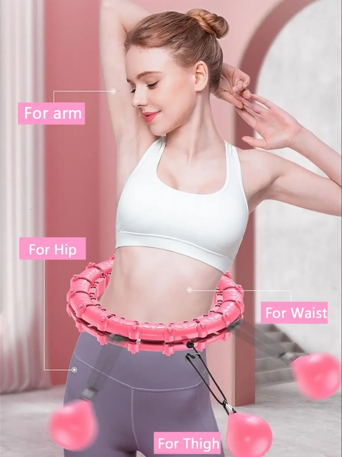 24-28 Sections Fitness Smart Sport Hoop Adjustable Thin Waist Exercise Gym Circle Ring Fitness Equipment Waist Easy weight loss