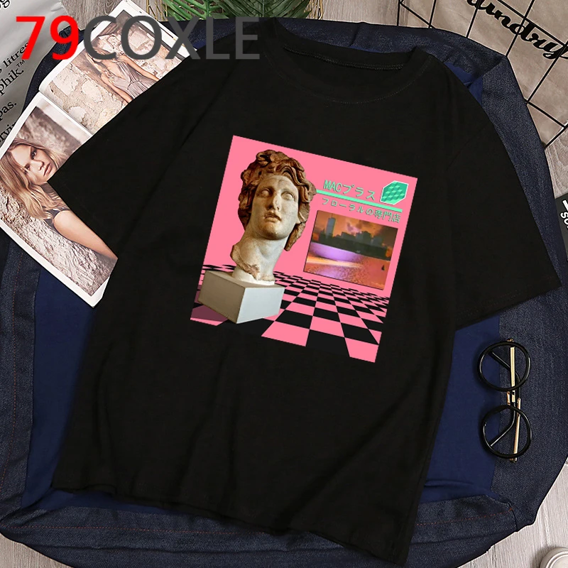 Aesthetic Vaporwave Funny Cartoon Tshirt Unisex Michelangelo Cool T-shirt Mia Wallace Graphic T Shirt Summer Top Tees