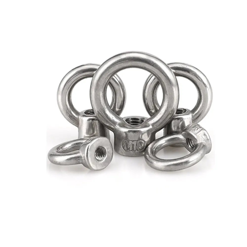 DIN582 Lifting Eye Nut Loop Hole Ring Thread Nut Stainless Steel 304 M6 M8 M10 M12M16M20M24M30M36 For Marine Rope Lifting