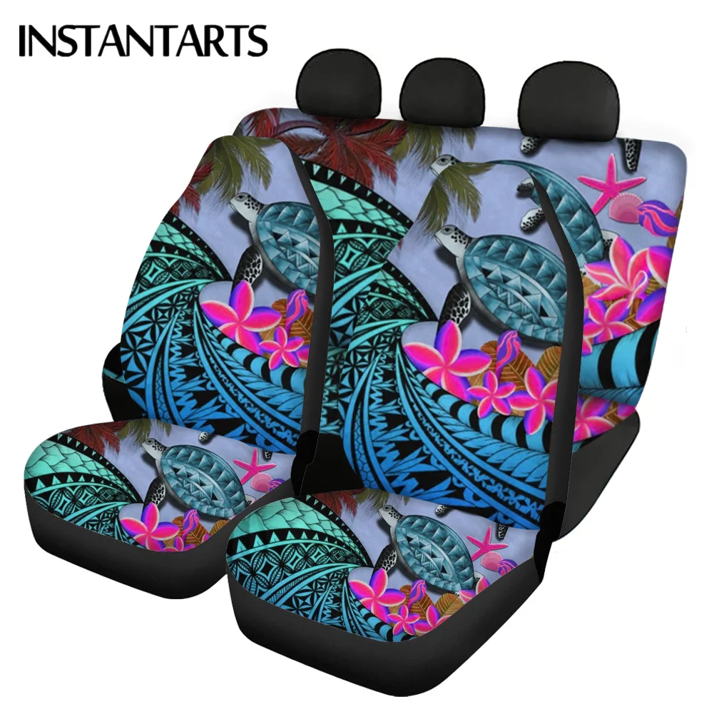 INSTANTARTS Hawaiian Turtles Pattern Comfortable Vehicle Seat Covers Slip-Resistant Car Accessories Automobile Seats Protector