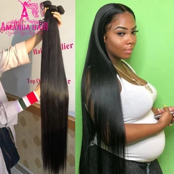 30 Inch Bundles Straight Human Hair Extension 100% Human Hair Bundles 32 34 36 38 40 Inch Hair Weave Bundles Brazilian Remy Hair