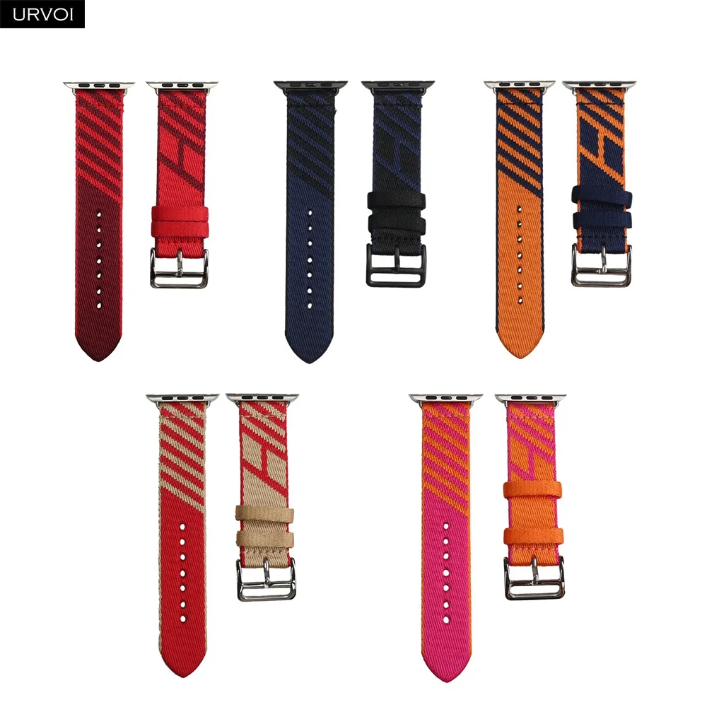URVOI band for Apple Watch series 11 10 9 8 7 SE ultra textile woven nylon strap for iWatch Jumping Single tour sport swimproof