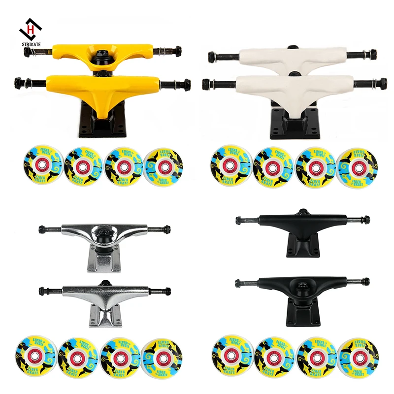 

5inch V style Skateboard truck with Printing wheels Complete ABEC 11 bearing Skateboard truck wheels kit